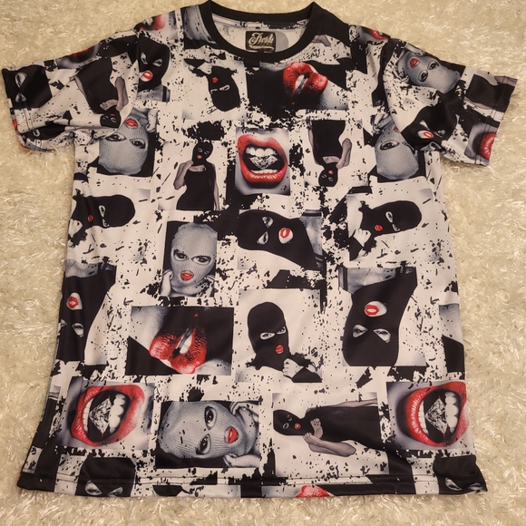 Dull Clothing Co Tops - Fresh Prints of Bel-Air Women's Design T-Shirt, Black White Red, Large